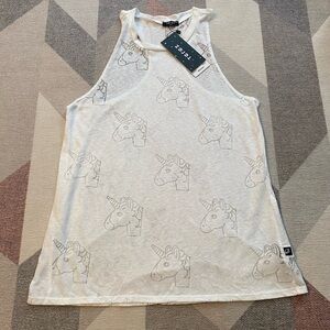 Terez Tank Top, Sheer with unicorns Size L